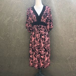 Worn once short sleeve salmon color & Brown dress